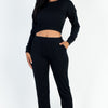 French Terry Elastic Waist Pullover & Joggers Set