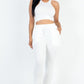 Crop Tank Top & Ruched Pants Set