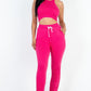 Crop Tank Top & Ruched Pants Set