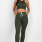 Crop Tank Top & Ruched Pants Set