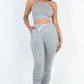 Crop Tank Top & Ruched Pants Set