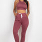 Crop Tank Top & Ruched Pants Set