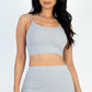 Ribbed Cami Crop Top & Ruched Shorts Set