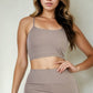 Ribbed Cami Crop Top & Ruched Shorts Set