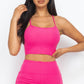 Ribbed Cami Crop Top & Ruched Shorts Set