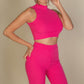 Ribbed Mock Neck Crop Tank Top & Bootcut Pants Set