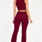 Ribbed Mock Neck Crop Tank Top & Bootcut Pants Set