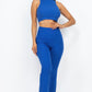 Ribbed Mock Neck Crop Tank Top & Bootcut Pants Set