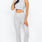 Ribbed Mock Neck Crop Tank Top & Bootcut Pants Set