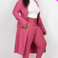 Plus Size Ribbed Long Cardigan & Leggings Set