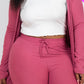 Plus Size Ribbed Long Cardigan & Leggings Set