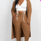 Plus Size Ribbed Long Cardigan & Leggings Set