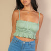 Tiered Shirred Body Crop Top