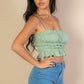 Tiered Shirred Body Crop Top