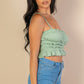 Tiered Shirred Body Crop Top