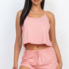 Ribbed Strappy Top & Shorts Set