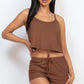 Ribbed Strappy Top & Shorts Set