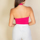 Ribbed Halter Neck Backless Top