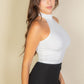 Ribbed Halter Neck Backless Top