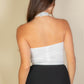 Ribbed Halter Neck Backless Top