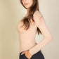 Ribbed Round Neck Long Sleeve Top