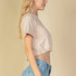 French Terry Toggle Drawstring Crop Top