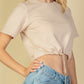 French Terry Toggle Drawstring Crop Top