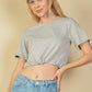 French Terry Toggle Drawstring Crop Top