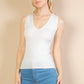 Ribbed V-neck Sleeveless Top