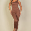 Solid Color One Shoulder Jumpsuit