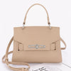 Faux Leather Top Handle Flap Bag