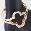 Bejeweled Clover Double Cuff Bracelet