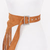 Faux Suede Fringe Belt