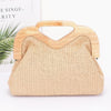 Faux Straw Wood Frame Clutch