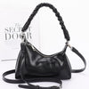 Faux Leather Braided Strap Shoulder Bag