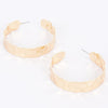 Gold Plated Wide Metal Hoop Earring