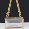 Clear Case Clutch W/rhinestone Handle