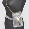 Rhinestone Clear Belt Bag W/chain