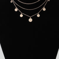 Triple Round Charm Chain Necklace