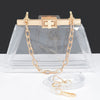 Transparent Double Pocket Chain Handle Clutch