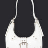 Faux Leather Stud Single Buckle Shoulder Bag