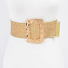 Rectangle Metal Buckle Stretch Straw Belt