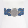 Denim Multi Eyelet Rounds Western Belt