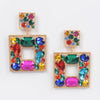 Double Square Bejeweled Earring