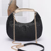 Embossed Faux Leather Metal Handle Bag