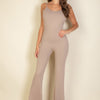 Solid Sleeveless Wide Leg Jumpsuit