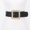 Hammered Metal Buckle Stretch Belt