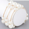 Triple Multi Pearl Wire Bracelet