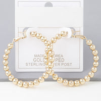 Shiny Beaded Hoop Earrings