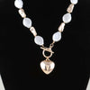 Multi Stone Heart Toggle Necklace